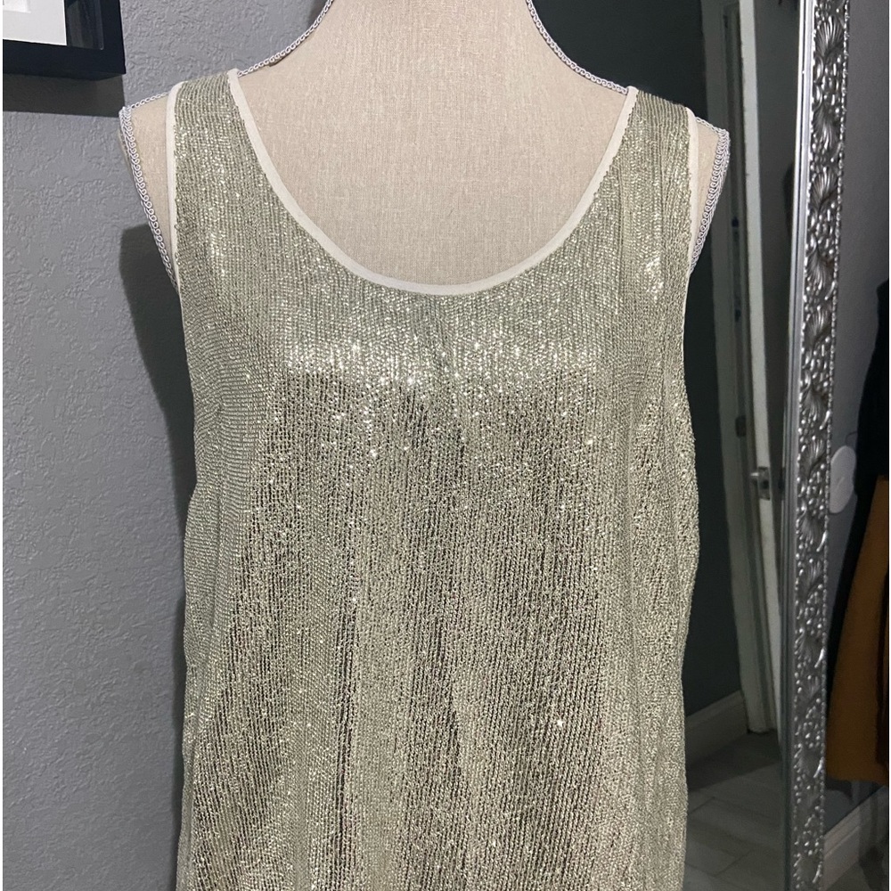 Vanessa Bruno Champagne color sleeveless evening blouse.